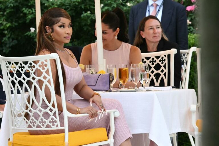 US rapper Nicki Minaj attends a Rose Garden Club event at the White House on July 6.