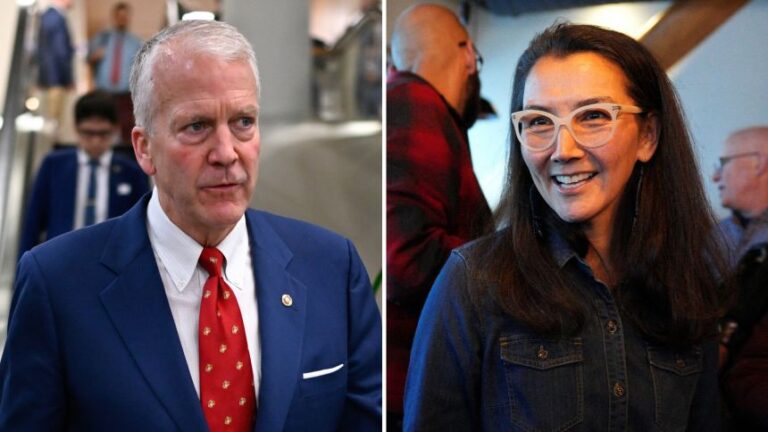 Republican Dan Sullivan, left, and Democrat Mary Peltola.
