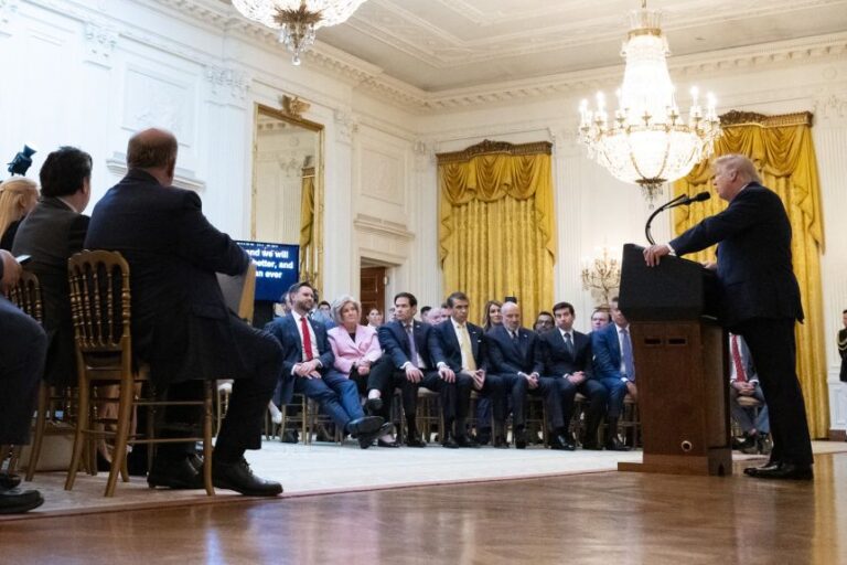 US President Donald Trump addresses the nation from the East Room of the White House in Washington, DC on July 16, 2026.