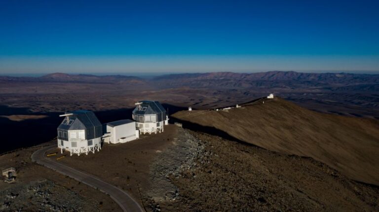 Aerial view of Las Campanas Observatory (LCO) in Vallenar, in the Atacama Desert in northern Chile.