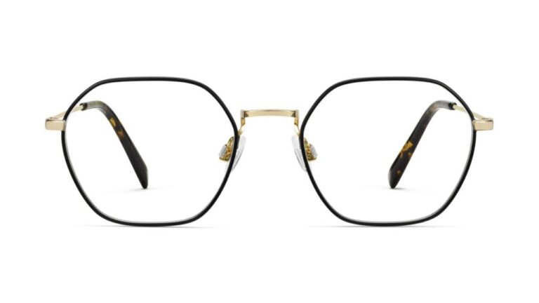 Black octagon blue light glasses