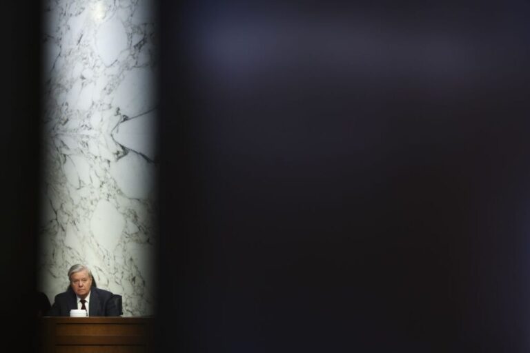 Lindsey Graham questions Peiter “Mudge” Zatko, former head of security at Twitter, during a Senate Judiciary Committee on data security at Twitter, on Capitol Hill, Washington, on September 13, 2022.