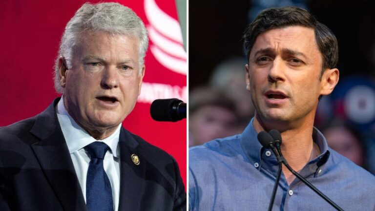 Republican Mike Collins, left, and Democrat Jon Ossoff.