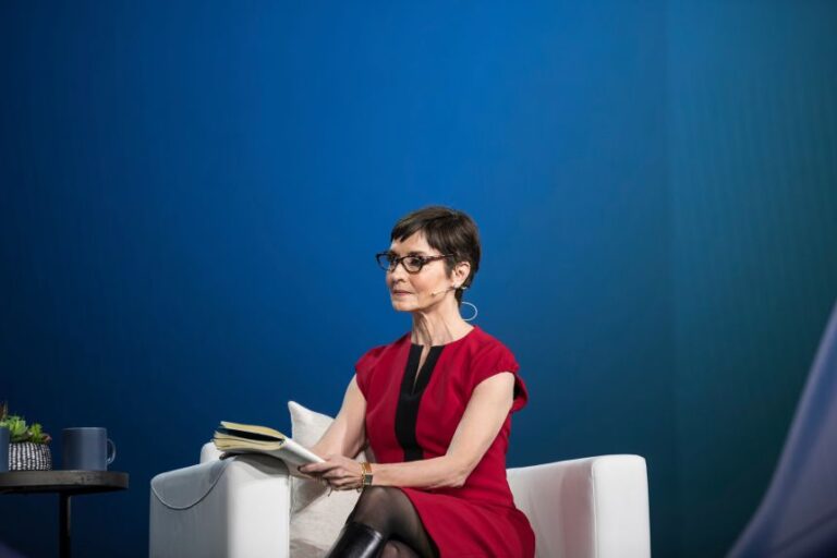 Catherine Herridge speaking at the X Corp Keynote during CES 2025 at The Venetian Las Vegas in Las Vegas, Nevada, on January 7, 2025.