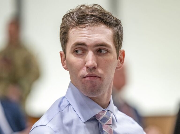 Tyler Robinson, accused of fatally shooting Charlie Kirk, appears during a hearing in Fourth District Court on December 11, 2025 in Provo, Utah.