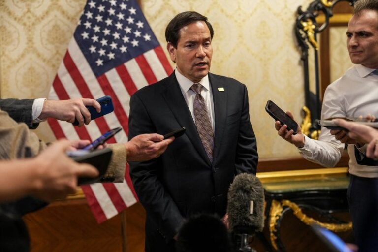 US Secretary of State Marco Rubio speaks to members of the media in Kuwait City, on June 24, 2026.