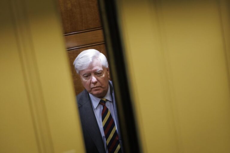 Lindsey Graham is seen in an elevator ahead of a vote on Capitol Hill on January 30, 2026.