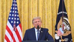 President Donald Trump addresses the nation from the East Room of the White House on July 16, 2026 in Washington, DC. Trump is expected to speak on election security.