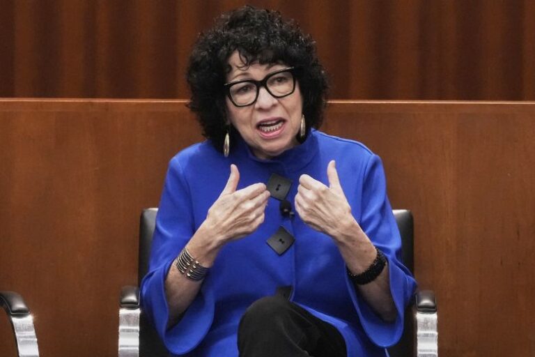 Supreme Court Justice Sonia Sotomayor speaks at the New York Law School's Constitution and Citizen Day Summit, in New York, on September 16, 2025.