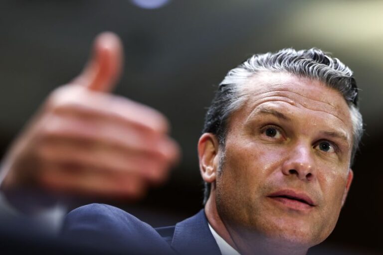 Secretary of Defense Pete Hegseth testifies during a Senate Appropriations Committee hearing in the Dirksen Senate Office Building on Capitol Hill on Tuesday in Washington, DC.