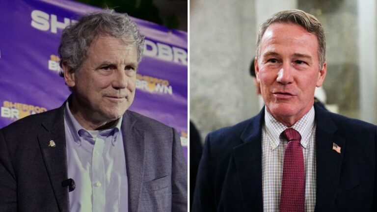 Democrat Sherrod Brown, left, and Republican Jon Husted.