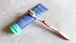 Picture of toothbrush with toothpaste on it