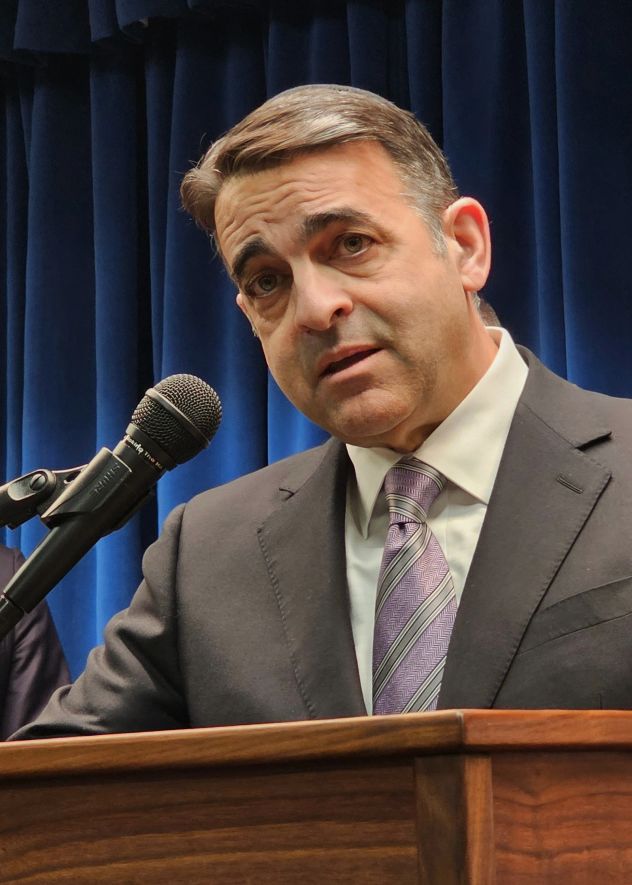 Daniel Rosen, the US attorney for Minnesota, speaks with reporters during a news conference at the federal courthouse in Minneapolis, in February.