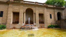 The Meridian Hill Park fountain with murky water in Washington, DC, on Saturday, July 11.