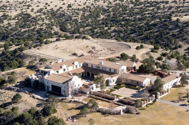 A drone view shows Zorro Ranch, a property formerly owned by Jeffrey Epstein, near Stanley, New Mexico, on March 8.