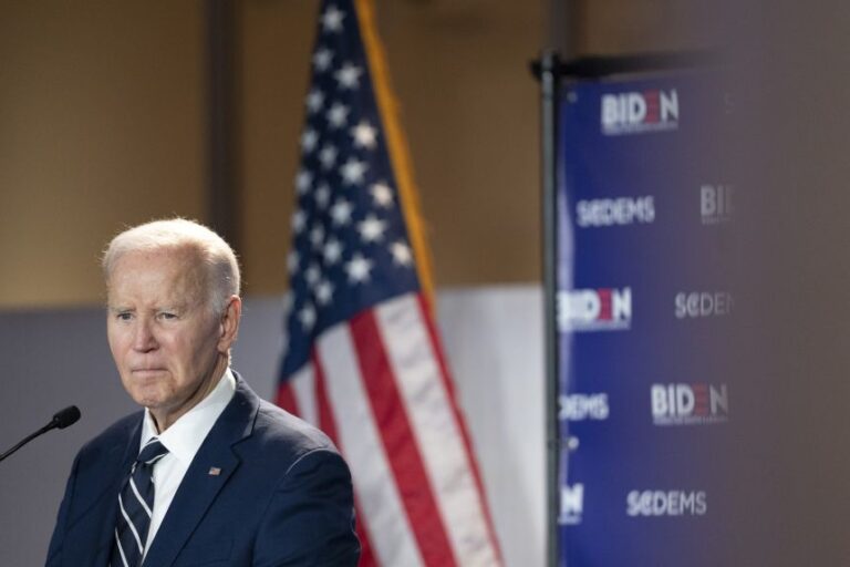 Former President Joe Biden has maintained a public presence since announcing his prostate cancer diagnosis. Here, he addresses a fundraising event in February in South Carolina.