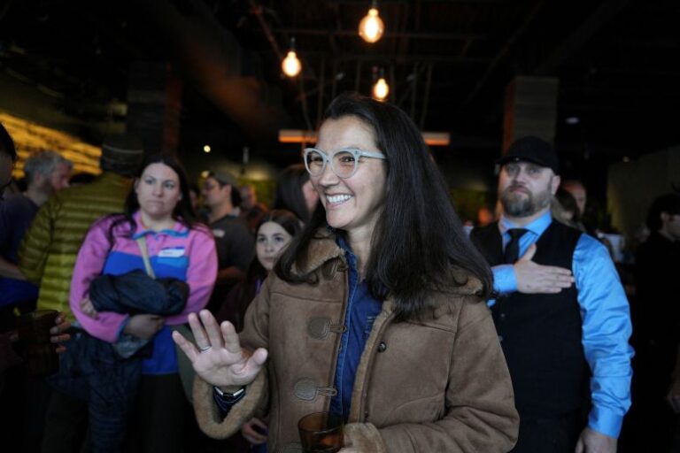 Mary Peltola launches her campaign in Anchorage, Alaska, on January 17.