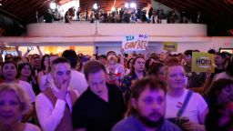 Supporters of Democratic gubernatorial candidate Francesca Hong gather during a primary election night watch party in Madison, Wisconsin, on Tuesday.