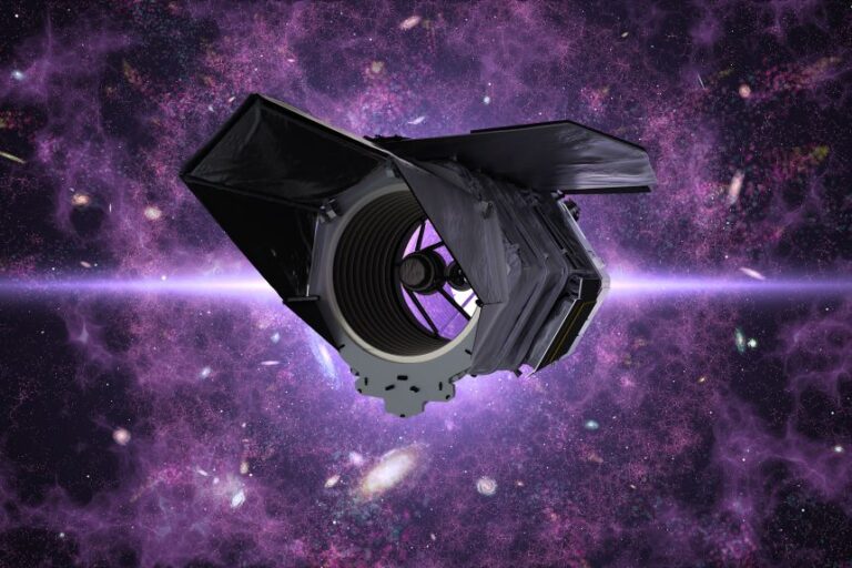 An illustration depicts NASA's new observatory in orbit.