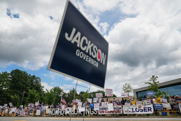 Demonstrators protesting