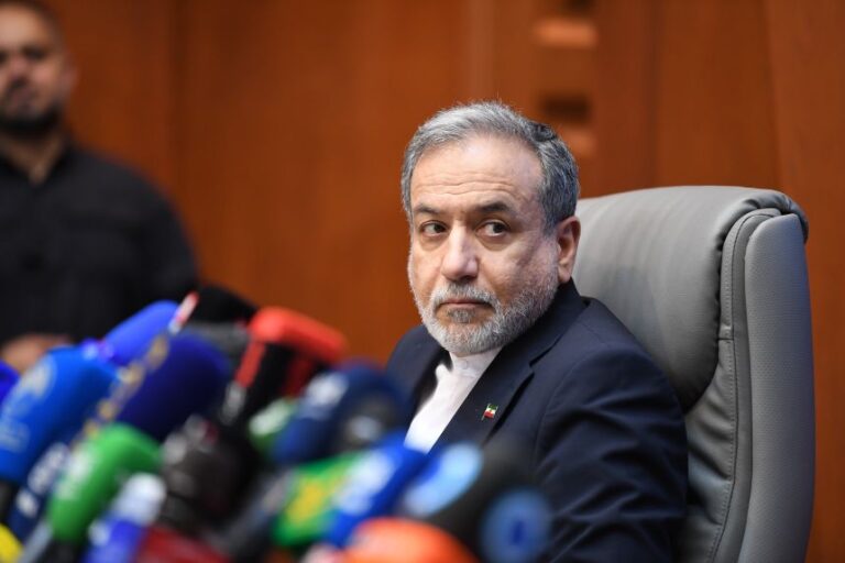 Iran's Foreign Minister Seyed Abbas Araghchi attends a ceremony where Iran's Foreign Ministry and Health Ministry sign a memorandum of understanding on cooperation in rebuilding infrastructure damaged during the war in Tehran, Iran, Aug. 11, 2026.