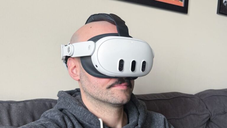 Person wearing Meta Quest 3.