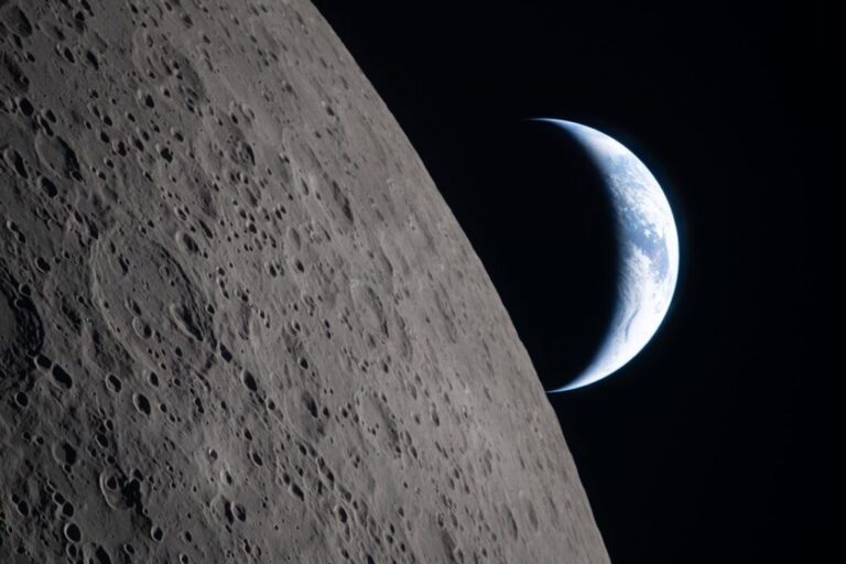 The Artemis II crew photographed the moon and Earth during a lunar flyby mission in April.