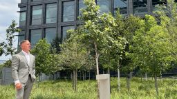 Biotech entrepreneur Michael Triplett is determined to make the Midwest a biotech hub. Here, he stands outside the Pelotonia Research Center in Columbus, Ohio, an integral part of turning his vision into reality.