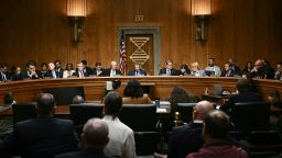 Chairman of the Senate Homeland Security and Governmental Affairs Senator Rand Paul speaks during a Senate Committee on Homeland Security and Governmental Affairs business meeting to consider pending calendar business on Capitol Hill in Washington, DC, on August 6, 2026.
