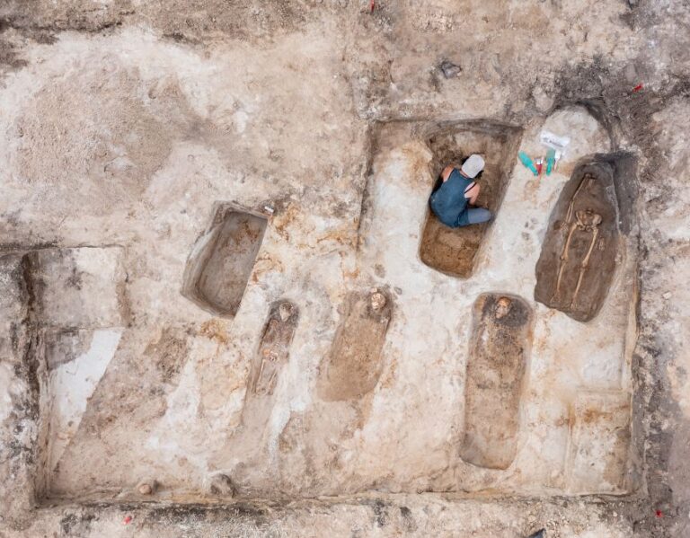 More than 100 graves have been unearthed at the burial site in Pień in northern Poland.