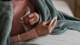 Senior woman having the flu