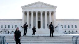 Police stand outside the US Supreme Court on April 1, 2026.