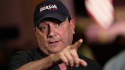 Troy Jackson, Democratic candidate for governor, speaks to reporters at a campaign event Friday, June 5, 2026, in Bar Harbor, Maine. (AP Photo/Robert F. Bukaty)