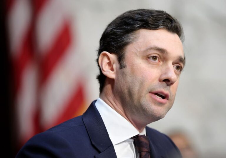 Sen. Jon Ossoff participates in a Senate Intelligence Committee hearing in Washington, DC, on March 18.