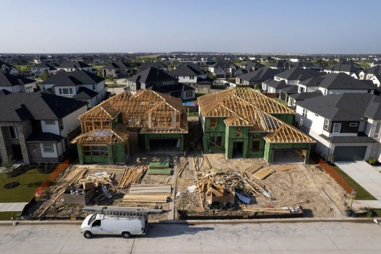 Homes under construction in Cypress, Texas, on August 3.