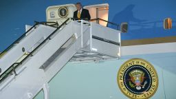 President Donald Trump disembarks from Air Force One upon arrival at Royal Air Force Mildenhall in Mildenhall, eastern England, in this July 8, file photo, before transferring to another presidential aircraft for the onward flight to the United States.