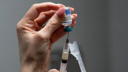 A nurse, prepares a combination measles, mumps and rubella vaccine for a patient at Tiger Pediatrics in Easley, South Carolina, March 17, 2026.