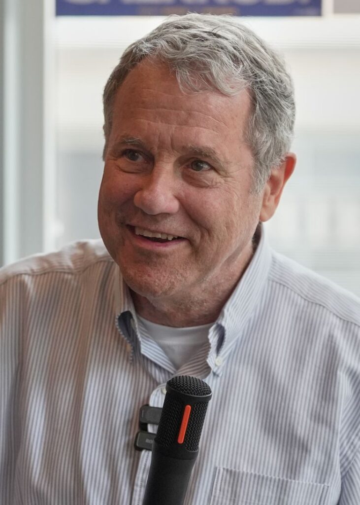 Former Sen. Sherrod Brown speaks at a campaign event in Akron, Ohio, on July 16.