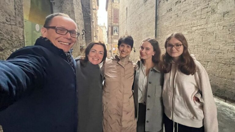 Alsu Kurmasheva, her husband Pavel Butorin, their daughters, and Diane Foley are seen in this undated photo.