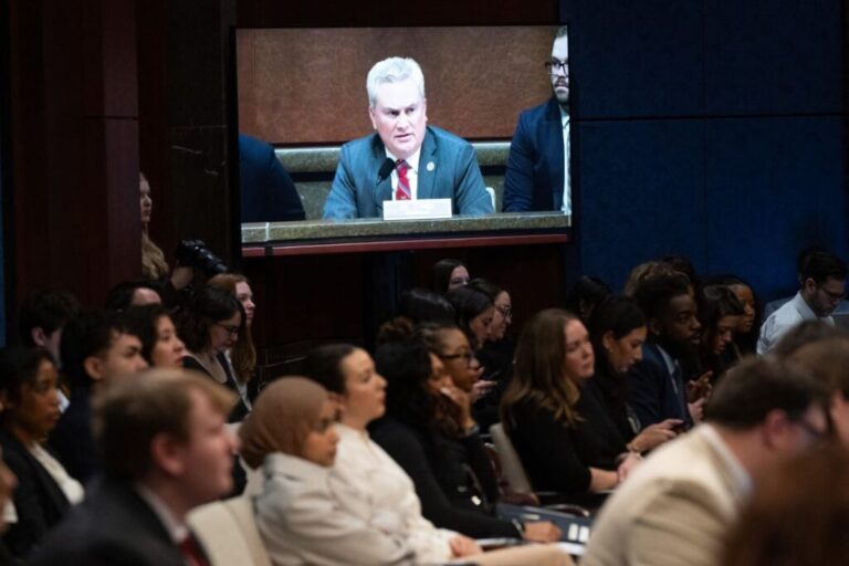 Rep. James Comer speaks during a House Oversight committee markup meeting, on January 21.