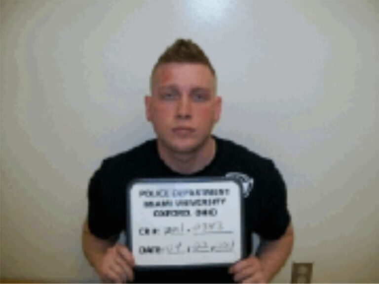 Max Miller is seen in this 2011 mugshot from the Miami University Police Department.
