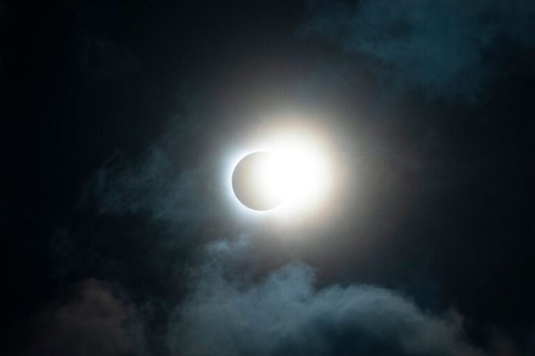 The eclipse is seen from the Amistad National Recreational Area in Del Rio, Texas. It is one of the few National Park Service sites that was directly in the eclipse's path of totality.