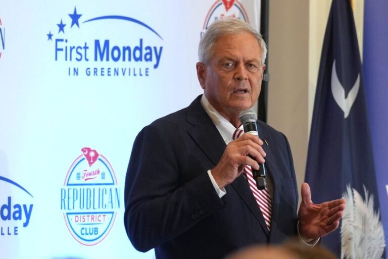 Rep. Ralph Norman speaks during a forum for candidates competing in a special Republican Senate primary runoff in Greenville, South Carolina, on August 17, 2026.