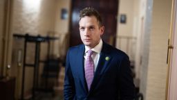 Rep. Max Miller is seen outside a meeting of the House Republican Conference in the US Capitol on December 5, 2023.