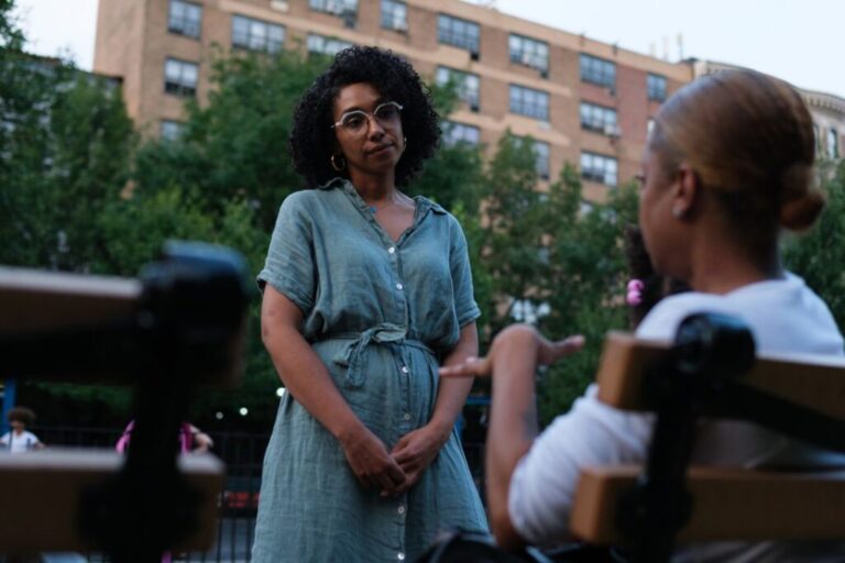 Darializa Avila Chevalier speaks to New Yorkers at Marcus Garvey Park in the Harlem neighborhood of New York on Wednesday.