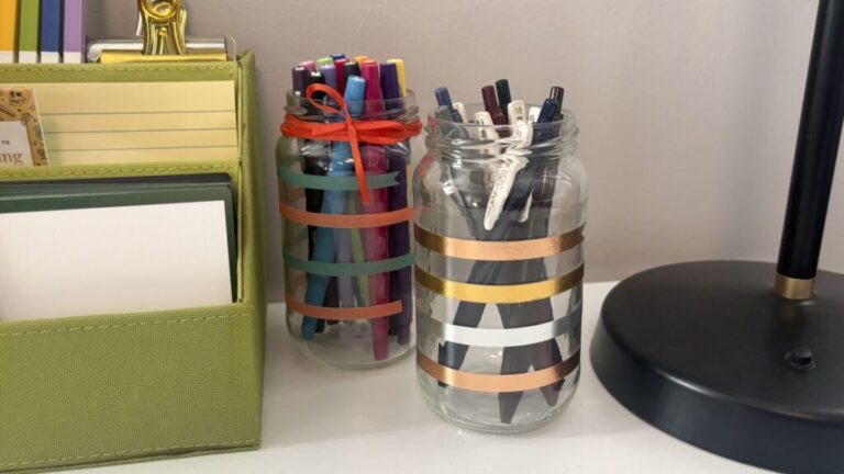 There are seemingly limitless uses for washi tape, including decorating everything from notebooks to Mason jars to envelopes as well as creating <a href=