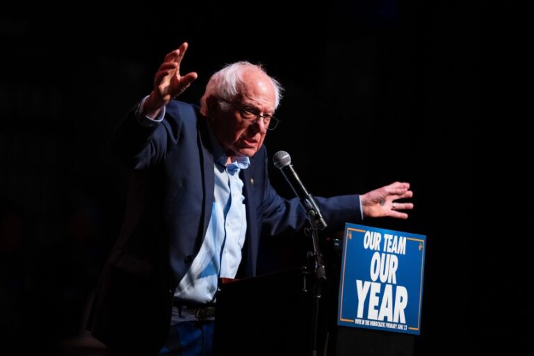 Senator Bernie Sanders, an Independent from Vermont, during a