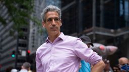 Daniel Biss, mayor of Evanston, Illinois and Democratic candidate for the US House in Illinois' 9th congressional district, attends an event at Federal Plaza in Chicago in August 2025.