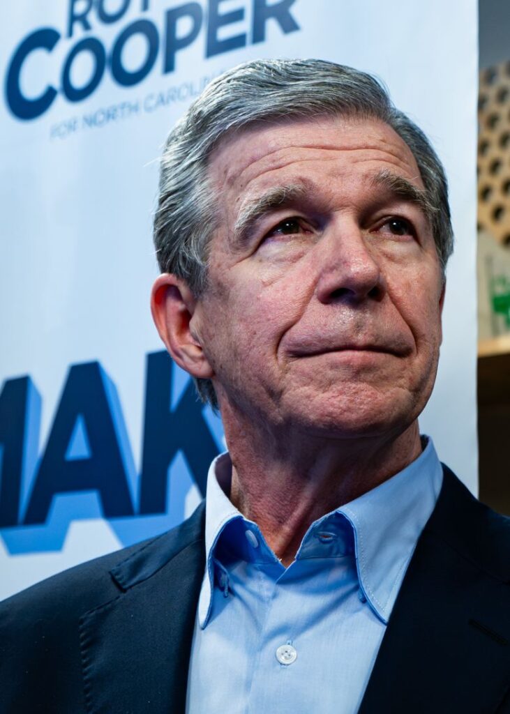 Roy Cooper, during a campaign kickoff event at in Raleigh, North Carolina, on March 4.