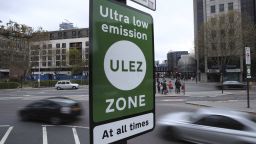 Ultra Low Emission Zone. A view of a information sign at Tower Hill in central London, for the introduction on Monday of the Ultra Low Emission Zone, as London has introduced one of the world???s toughest vehicle emissions standards. Picture date: Saturday April 6, 2019. Drivers of older, more polluting cars face paying a new ??12.50 fee to enter the centre of the capital after the ultra-low emission zone (Ulez) came into force on Monday. Mayor of London Sadiq Khan said the scheme is being brought in because thousands of Londoners are dying early every year as a result of toxic air, with an increased risk of cancer, asthma, dementia and stroke. See PA story TRANSPORT ULEZ. Photo credit should read: Yui Mok/PA Wire URN:42216214 (Press Association via AP Images)